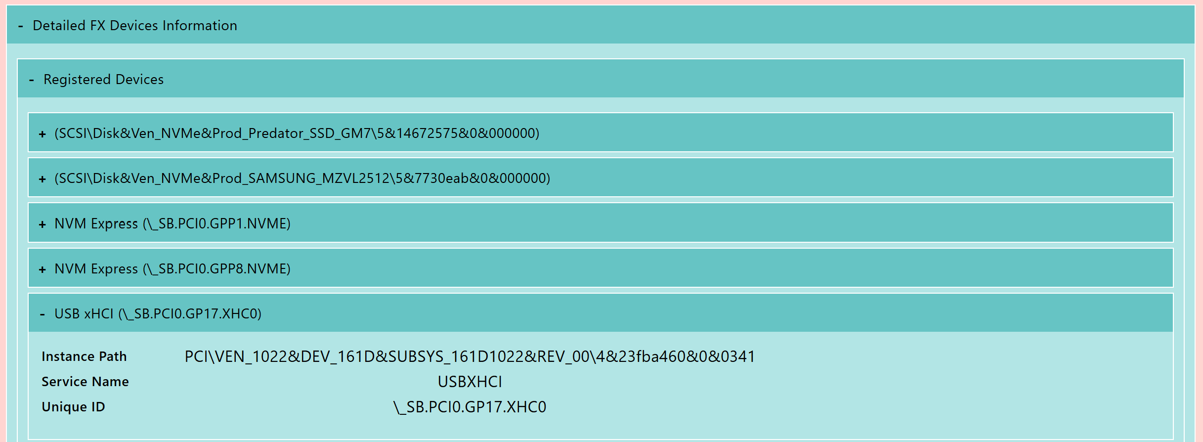 Detailed FX Devices Information